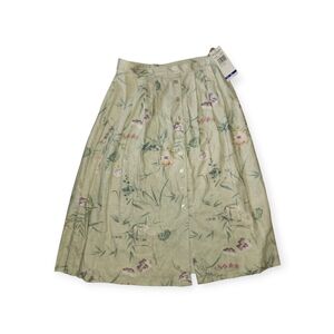 Vintage Floral Green Skirt NWT Size 16